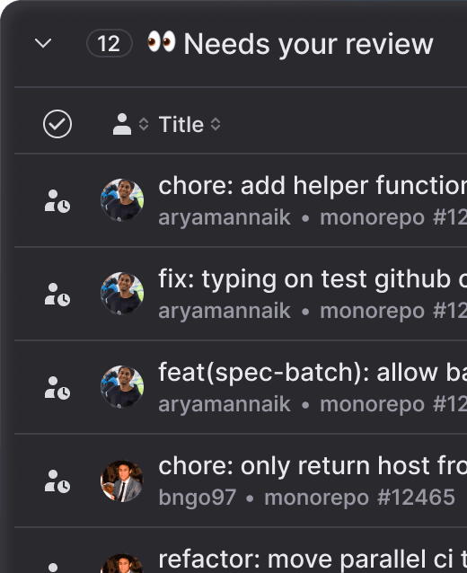 Graphite PR inbox